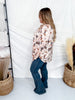 Western Printed Button Down Satin Shirt