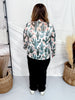 Floral Cactus Print Long Sleeve Mesh Top