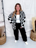 Black & White Checkerboard Open Front Cardigan