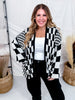 Black & White Checkerboard Open Front Cardigan