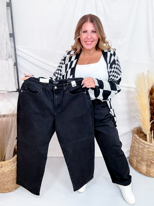 Judy Blue High Waist Rigid Magic Black Denim Arc Trousers