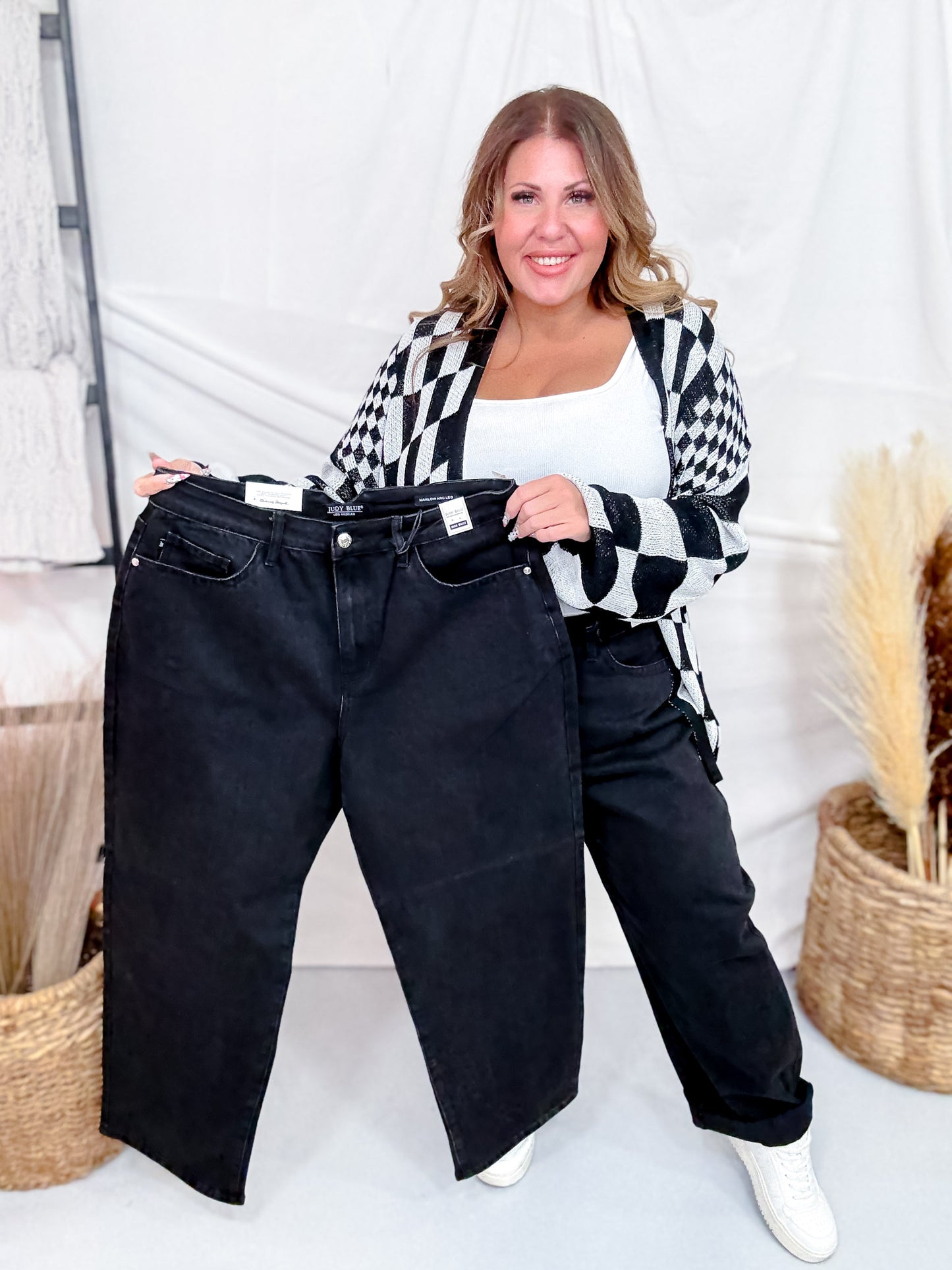 Judy Blue High Waist Rigid Magic Black Denim Arc Trousers