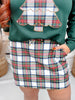 White Christmas Plaid Skort