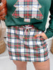 White Christmas Plaid Skort