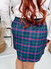 Navy Blue Christmas Plaid Skort
