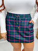 Navy Blue Christmas Plaid Skort