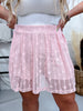 Lingo Lace Skort In Dusty Rose