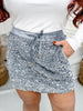 Silver Velvet Hour Sequin Skort