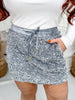 Silver Velvet Hour Sequin Skort