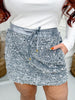 Silver Velvet Hour Sequin Skort