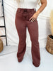 Judy Blue High Waist Cocoa Brown Flares With Lace Up Fly