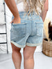 Judy Blue High-Waist Slim Short Light Wash Denim Tummy Control Shorts