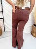 Judy Blue High Waist Cocoa Brown Flares With Lace Up Fly