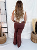 Judy Blue High Waist Cocoa Brown Flares With Lace Up Fly