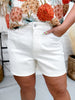 Judy Blue High-Waist Slim Short White Denim Shorts