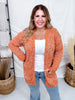 Pumpkin Orange Cardigan With Rainbow Confetti Dots