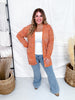 Pumpkin Orange Cardigan With Rainbow Confetti Dots