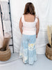 Square Neck Knit Tank Top With Ruffle Sleeves In Pale Peach