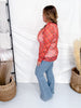 Thankful Orange Plaid Keigan Mesh Top