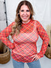 Thankful Orange Plaid Keigan Mesh Top