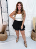 Polka Dot Skort With Layered Ruffled Hem