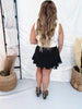 Polka Dot Skort With Layered Ruffled Hem