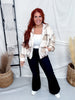 Cream & Brown Plaid Fleece Zip Up Hooded Jacket
