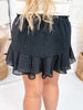 Polka Dot Skort With Layered Ruffled Hem