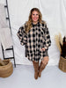 Black and Taupe Plaid Tunic Dress