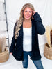Black Open Front Popcorn Textured Cardigan