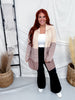 Brown & Tan Color Block Waffle Knit Cardigan