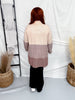 Brown & Tan Color Block Waffle Knit Cardigan