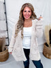 Open Front Popcorn Textured Cardigan In Cream