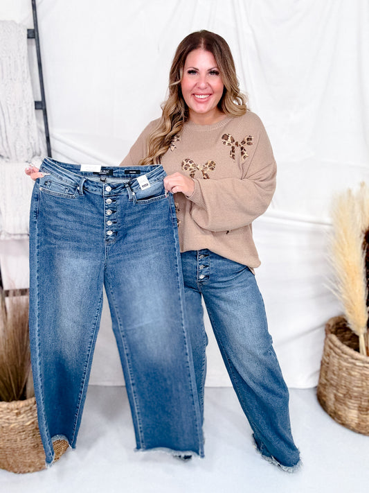 Judy Blue High Waist Column Straight Button Fly Jeans
