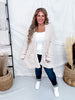 Open Front Popcorn Textured Cardigan In Cream