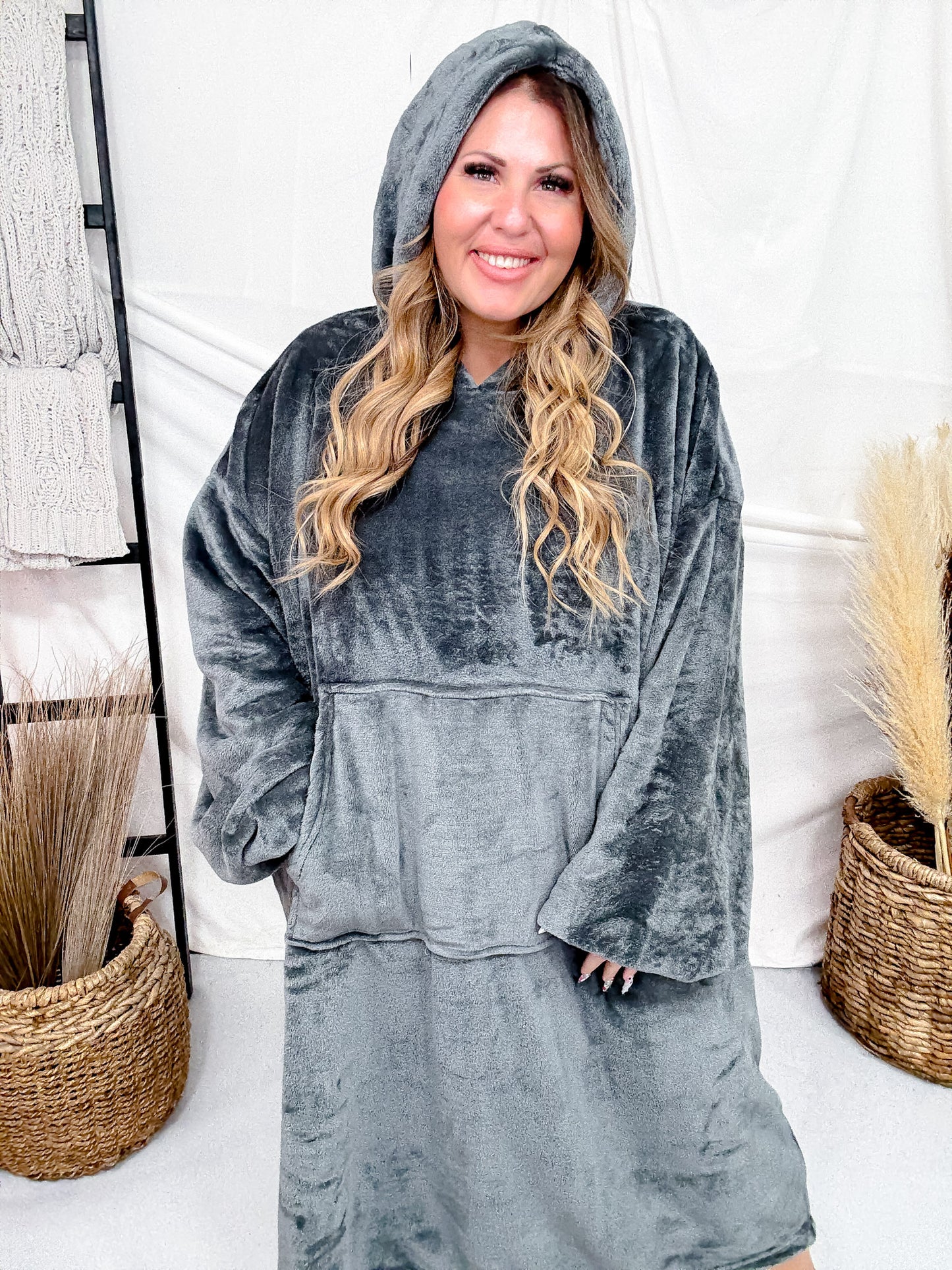 Perfect Grey Hooded Blanket