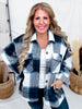 Fuzzy Navy Plaid Flannel Shacket