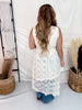Cream Lace Button Front Duster With High-Low Hemline