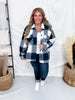 Fuzzy Navy Plaid Flannel Shacket