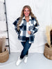 Fuzzy Navy Plaid Flannel Shacket