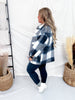 Fuzzy Navy Plaid Flannel Shacket