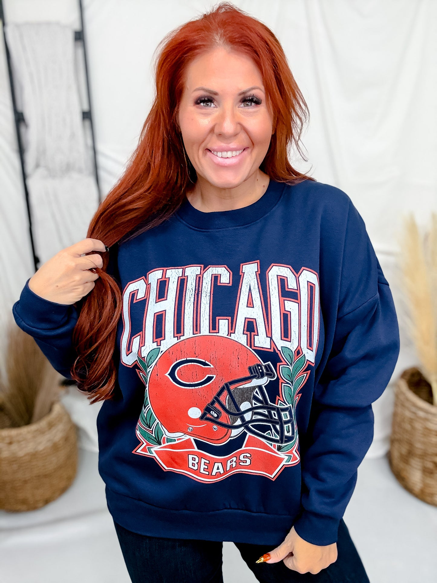 Navy Blue Licensed Chicago Bears Classic Logo Pullover