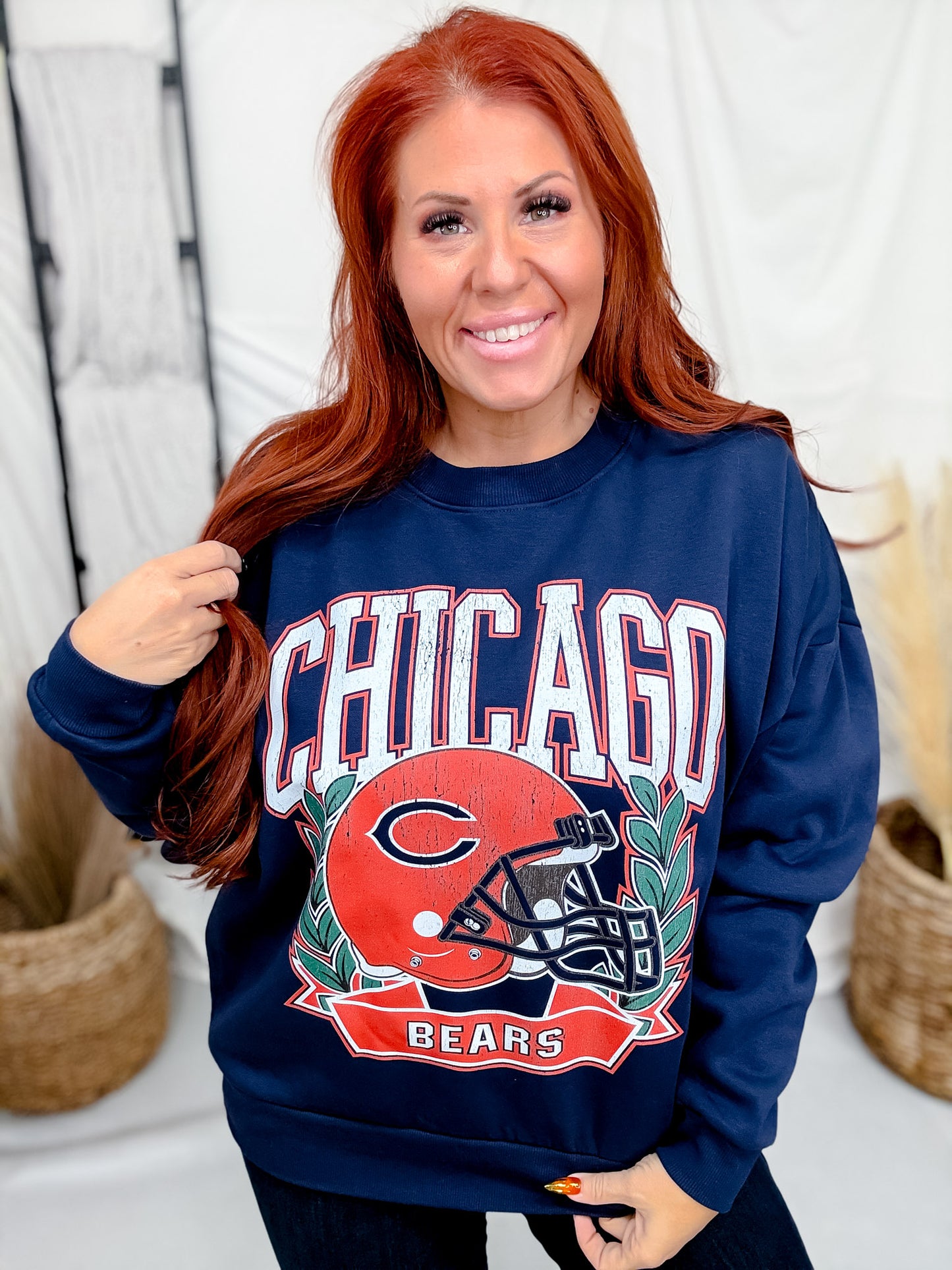 Navy Blue Licensed Chicago Bears Classic Logo Pullover