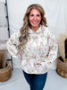 Beige Floral Print Hoodie