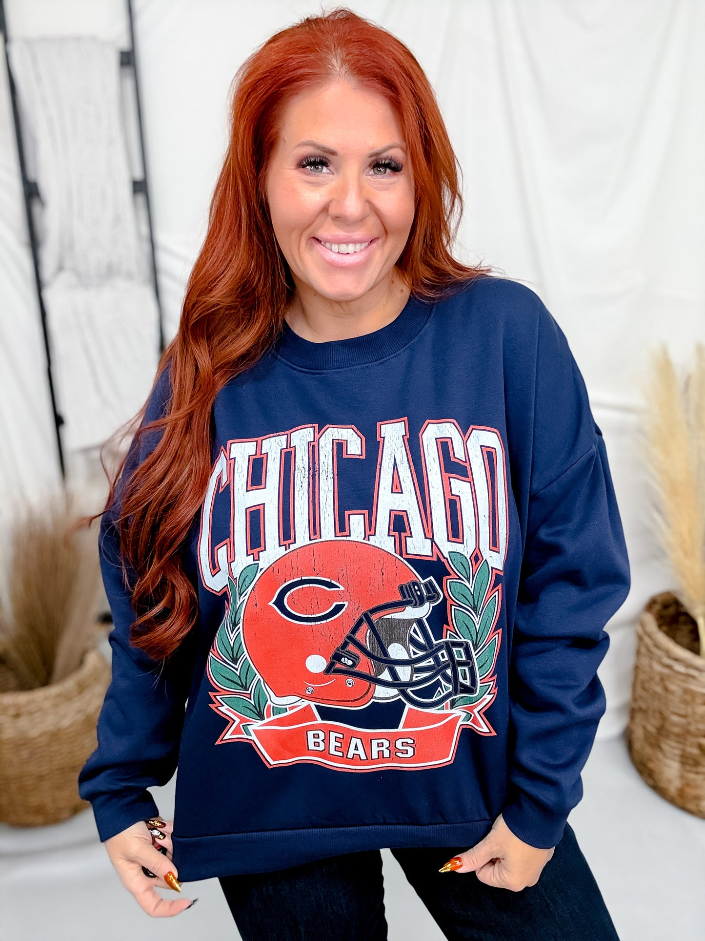 Navy Blue Licensed Chicago Bears Classic Logo Pullover