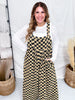 Mocha & Black Checkerboard Wide Leg Overalls