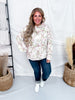 Beige Floral Print Hoodie