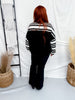 Gray & Black Striped Crewneck Pullover Sweatshirt