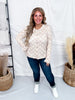 Beige Plaid Sheer Button Front Top