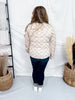 Beige Plaid Sheer Button Front Top